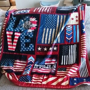 Patriotic American Flag Blanket